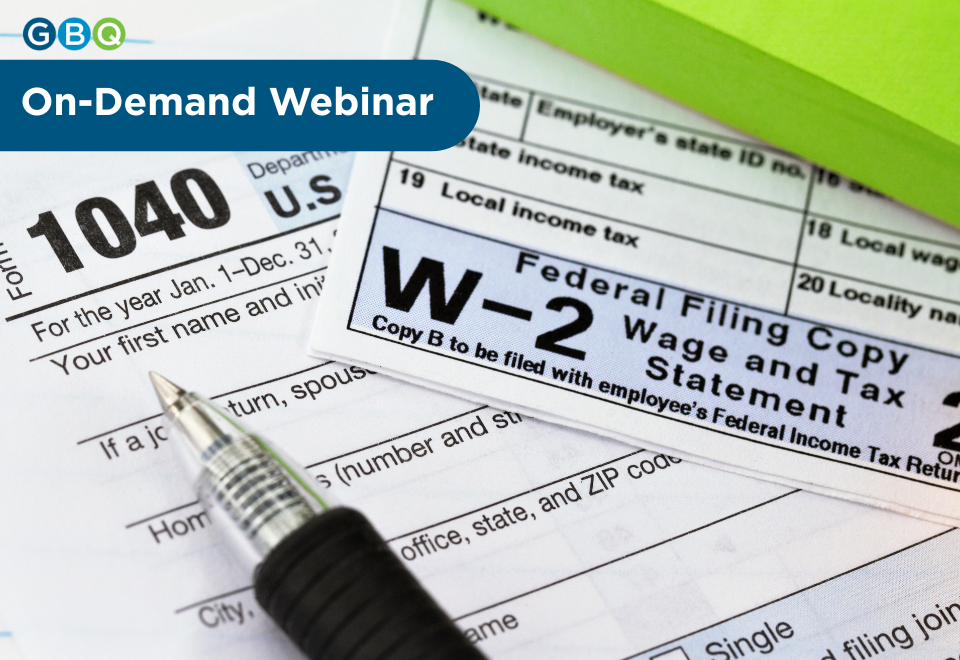2025 Year-End Tax Update | Individual Tax Services | GBQ Partners